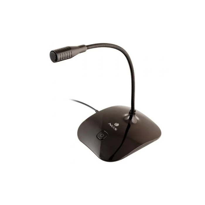 NGS MS115 Micrófono Sobremesa Omnidireccional para Juegos y Videoconferencias con Cuello de Cisne y Botón Mute