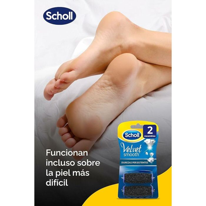 Scholl Recambios Lima Eléctrica Velvet Smooth para Eliminar Durezas Persistentes, con Cristales de Diamante, 2 unidades. 1 Scholl Recambios Lima Eléctrica Velvet Smooth para Eliminar Durezas Persistentes, con Cristales de Diamante, 2 unidades. 1