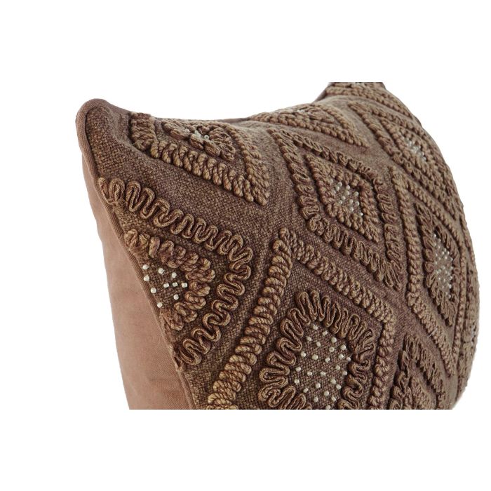 DKD Home Decor Funda de Cojín Marrón 60x40 cm de Poliéster con Patrón de Rombos y Cierre de Cremallera, Lavado en Seco. 5 DKD Home Decor Funda de Cojín Marrón 60x40 cm de Poliéster con Patrón de Rombos y Cierre de Cremallera, Lavado en Seco. 5