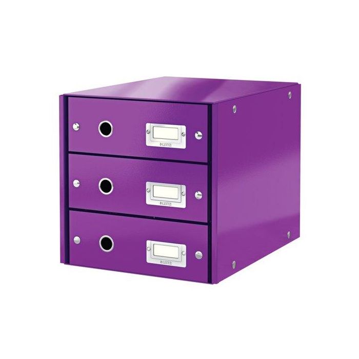 Modulo 3 Cajones Leitz Click&Store Plegable Violeta