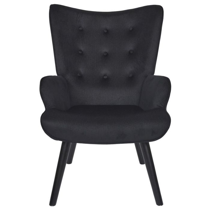 Home Deco Factory Butaca-Sillón Giulia Negro Lounge 68x75xh.96 cm Estructura Acero Patas Madera Poliéster 3