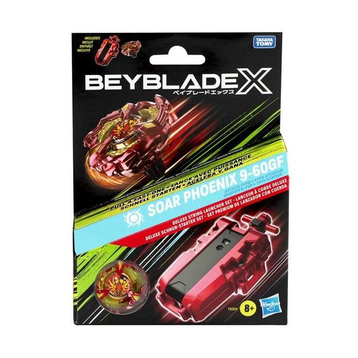 Beyblade X, paquete de peonza Soar Phoenix 9-60GF con lanzador de cuerda de lujo