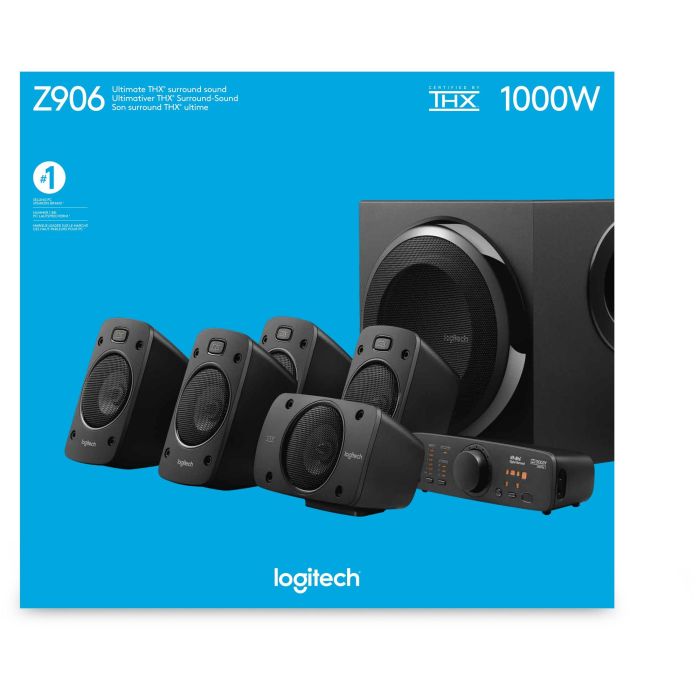 Logitech Z906 Altavoces 5.1 Surround Sound 500W RMS con Certificación THX, Dolby Digital y DTS para PC, MAC, Consolas y TV 11 Logitech Z906 Altavoces 5.1 Surround Sound 500W RMS con Certificación THX, Dolby Digital y DTS para PC, MAC, Consolas y TV 11