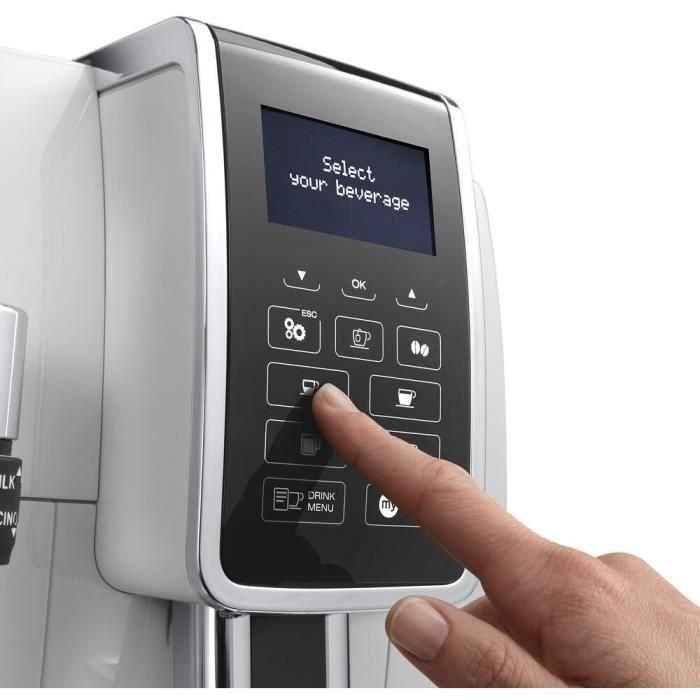 DELONGHI ECAM 350.35.W Molinillo espresso DINAMICA Screen 4 recetas - Blanco 1 DELONGHI ECAM 350.35.W Molinillo espresso DINAMICA Screen 4 recetas - Blanco 1