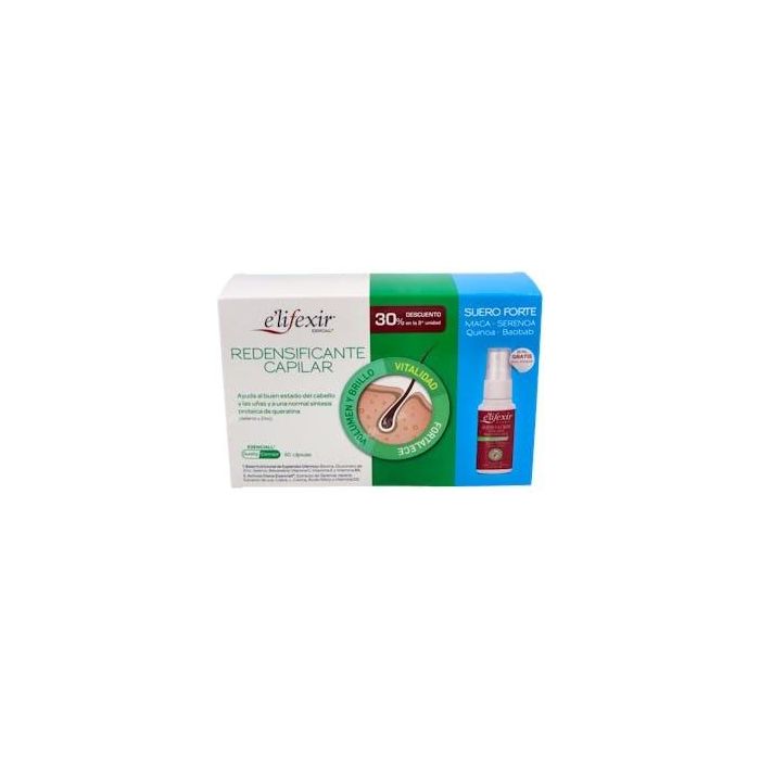Elifexir Esenciall Redensificante: Cápsulas 60 y Suero 35ml para Cabello y Uñas, Biotina y Zinc, Anti-Caída y Fortalecimiento