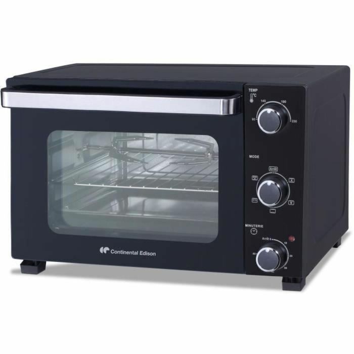 Continental Edison CEMF28B2 Mini Horno Eléctrico de Sobremesa 28 Litros Negro 1500W con Función Asador y Circulación Natural de Aire 4