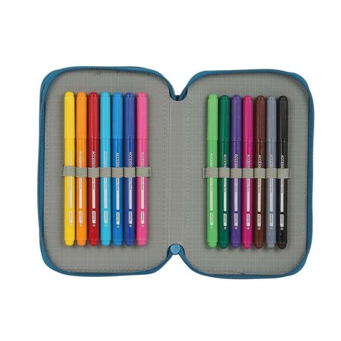 Blackfit8 28 pcs Plumier Doble Pequeño Egeo Azul 600D Poliéster 7 Blackfit8 28 pcs Plumier Doble Pequeño Egeo Azul 600D Poliéster 7