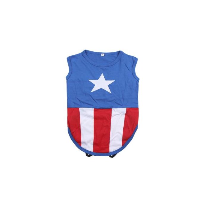 Camiseta Para Perro Single Jersey Avengers Capitan America Azul 1