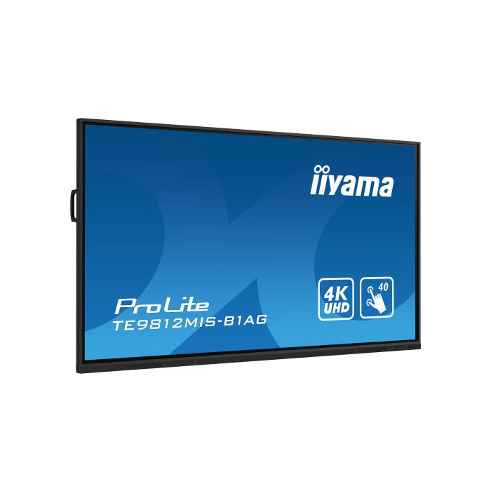 iiyama PROLITE Pizarra de caballete digital 2,49 m (98") LED Wifi 400 cd / m² 4K Ultra HD Negro Pantalla táctil Procesador incorporado Android 24/7 1