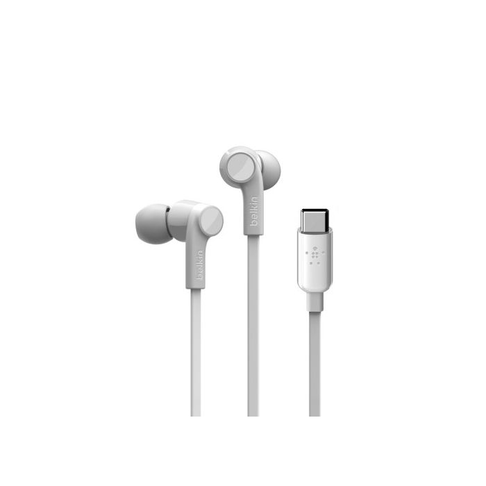 Belkin ROCKSTAR Auriculares Alámbrico Dentro de oído Llamadas/Música USB Tipo C Blanco