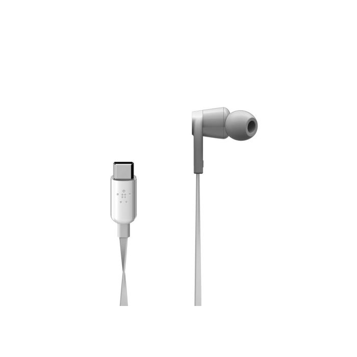 Belkin ROCKSTAR Auriculares Alámbrico Dentro de oído Llamadas/Música USB Tipo C Blanco 2
