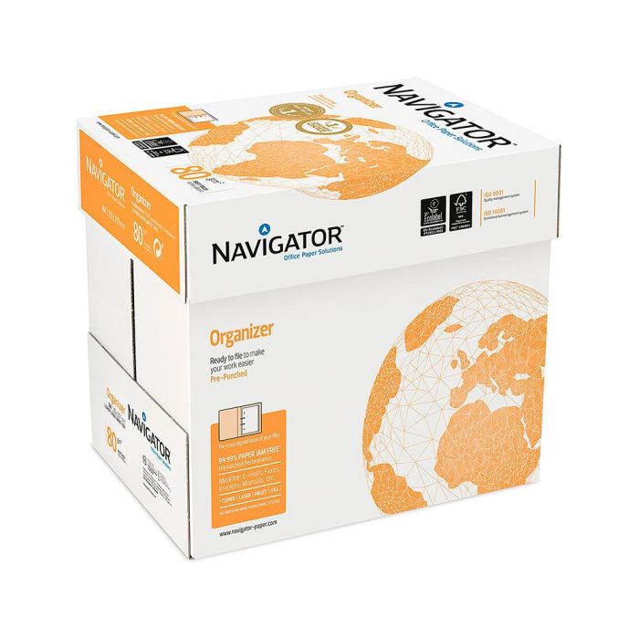 Papel Fotocopiadora Navigator Din A4 80 gramos 4 Taladros Papel Multiuso Ink-Jet Y Laser Paquete De 500 Hojas 4