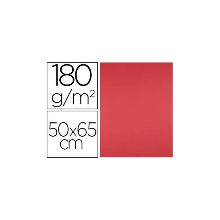 Cartulina Liderpapel 50x65 cm 180 gr-M2 Rojo 125 unidades