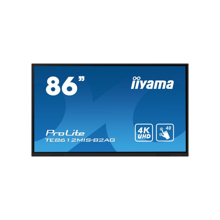 iiyama PROLITE Pizarra de caballete digital 2,18 m (86") LED Wifi 400 cd / m² 4K Ultra HD Negro Pantalla táctil Procesador incorporado Android 24/7 1