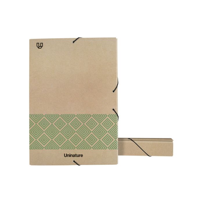 Caja Proyectos Reciclada Kraft Soft Lomo 5Cm Folio Verde Uninature 91273720
