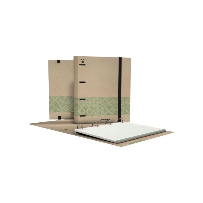 Grafoplás carpeta anillas mixtas 4d35 carpebook a4 c/recambio 100h forrado uninature verde