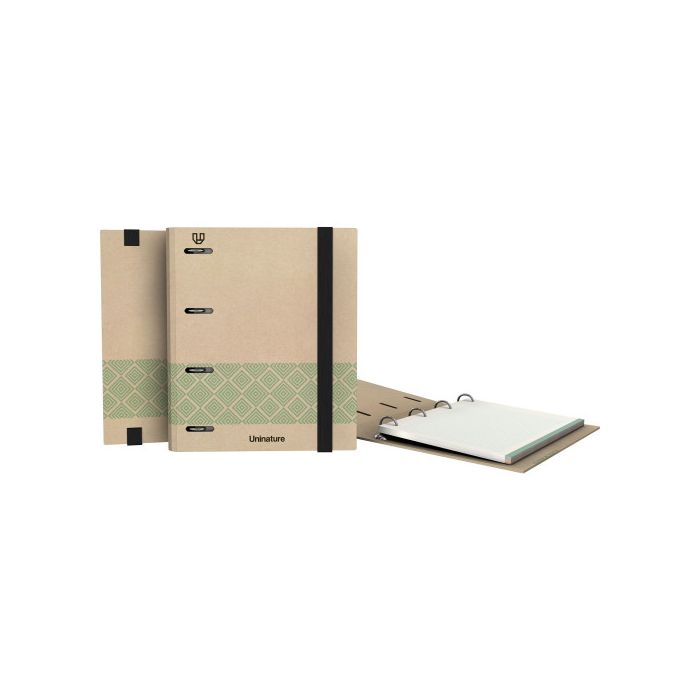 Grafoplás carpeta anillas 4o25 carpebook a5 c/recambio 100h forrado uninature verde