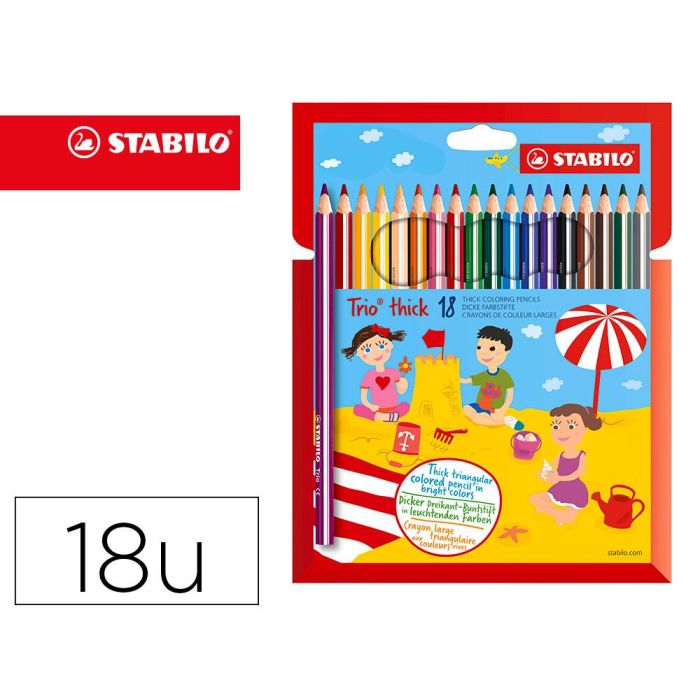 Stabilo Lápices De Colores Trio Thick C-Surtidos Estuche 18 Ud