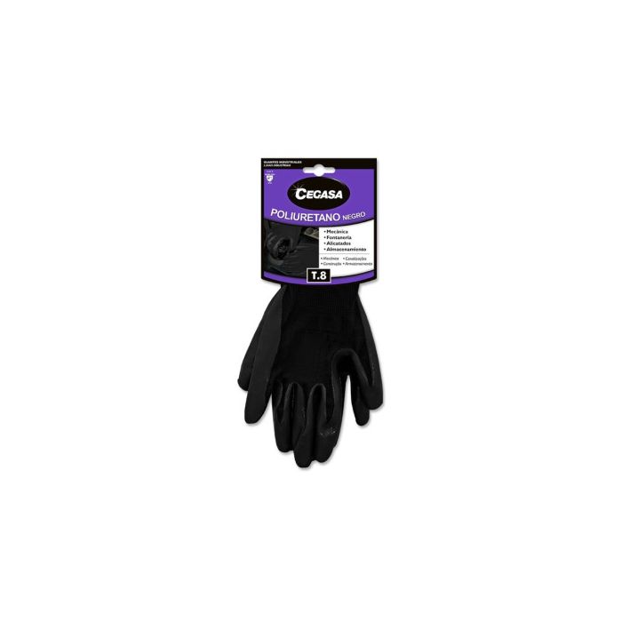 Cegasa 327486 guante de limpieza Poliuretano Negro Unisex M