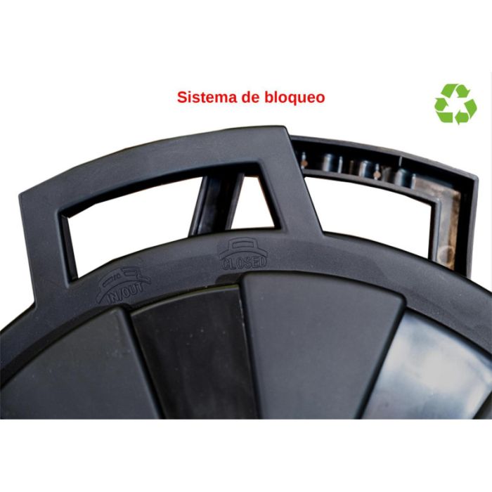 Contenedor Sostenible de Reciclaje con Tapa 100 Litros 54X64X68 Cm Pp Negro Archivo 2000 CP1426100 NE 2