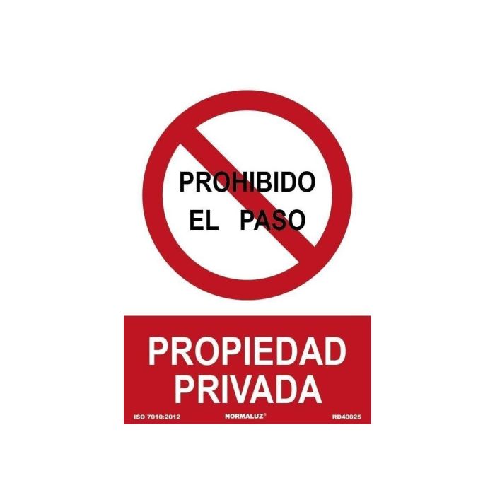 Archivo 2000 Señal "Prohibido El Paso Propiedad Privada" 210x300 mm Pp Rojo-Blanco