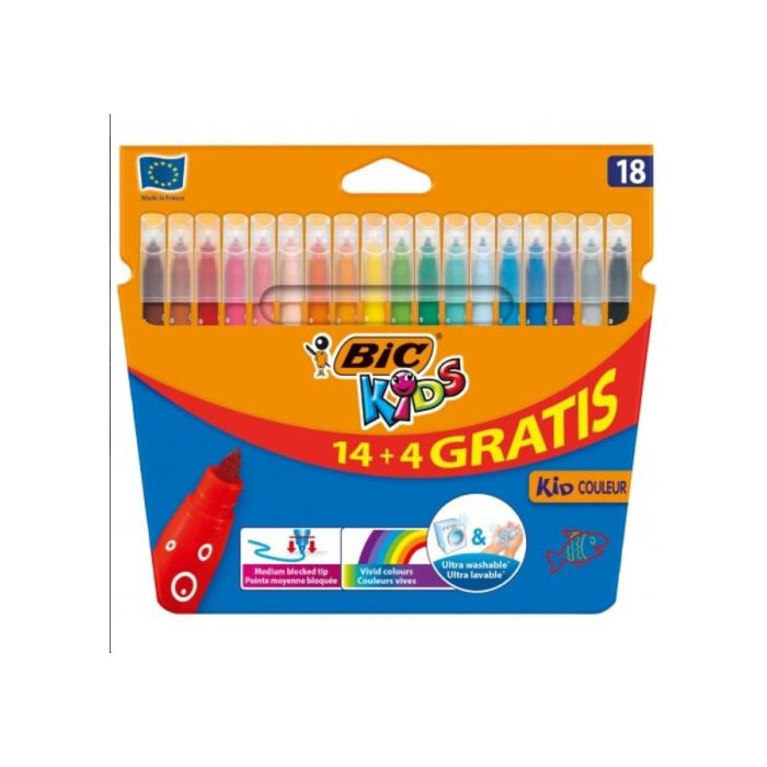 Estuche Rotuladores Formato Especial 18 Uds Kid Couleur BIC 9375092