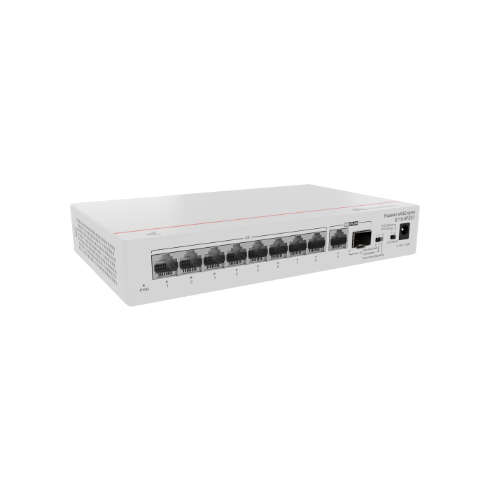 Huawei S110-8P2St ( 8 10/100/1000 Base-T Ports Poe+ 1Ge Sfp Port, 1*10/100/ 100Base T Port, Ac Power, Power Adapter) 1