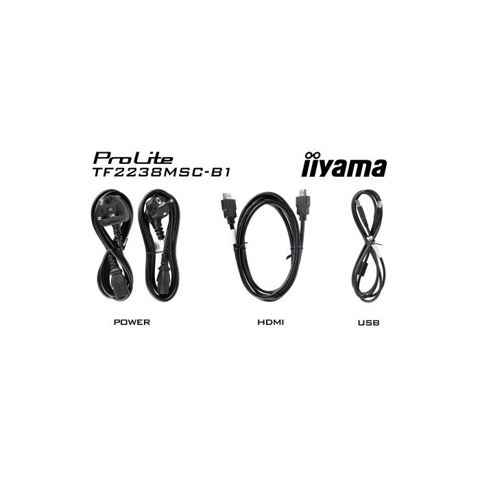 iiyama PROLITE Pizarra de caballete digital 55,9 cm (22") LED 600 cd / m² Full HD Negro Pantalla táctil 13