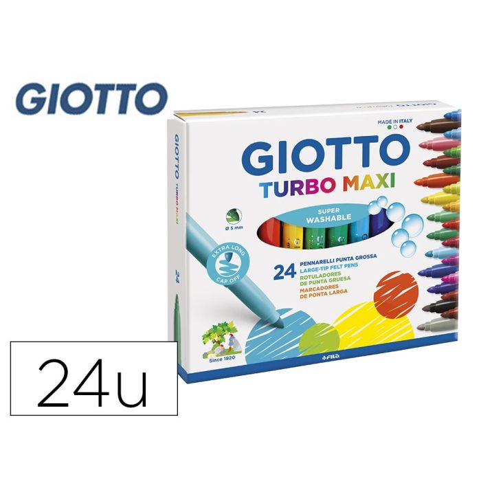 Giotto Rotuladores Turbo Maxi Colores Surtidos Estuche 24 Ud