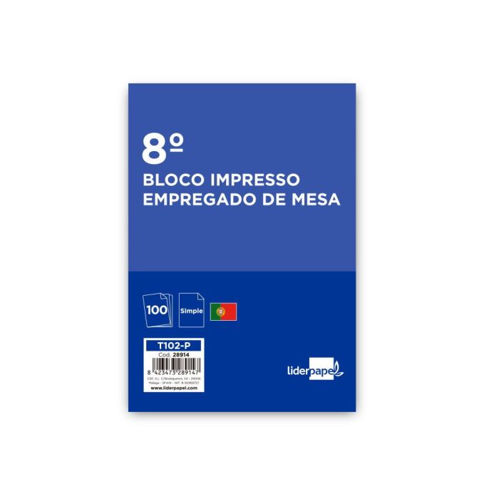 Talonario Liderpapel Camarero Octavo Sin Iva 102 Texto En Portugues 10 unidades 2