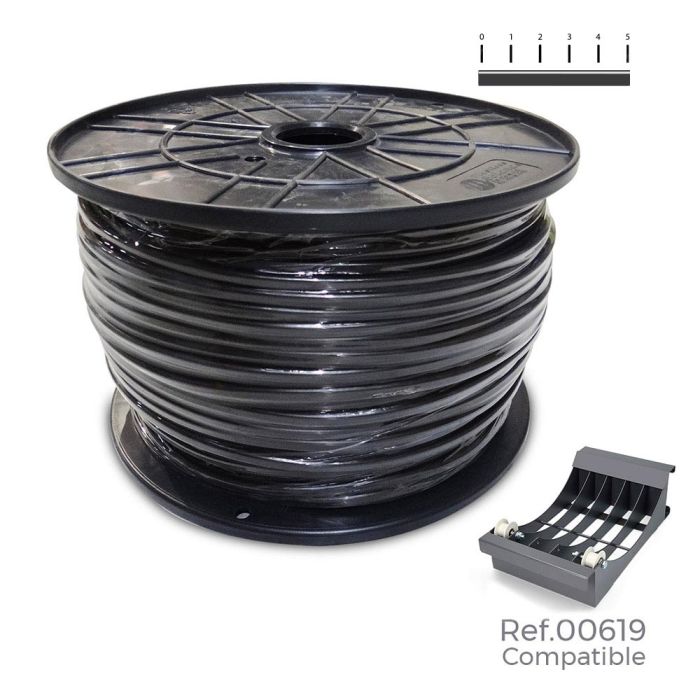Carrete cable manguera h05vv-f , negra 2x1mm 400m (bobina grande ø400x200mm)