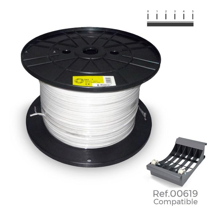 Cable paralelo 48v 2 x 0,75 mm² blanco 1000 m (bobina grande)