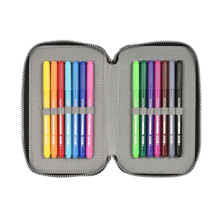 Safta Plumier Triple "Stone" 36 Piezas 12,5x19,5x5,5 cm 10