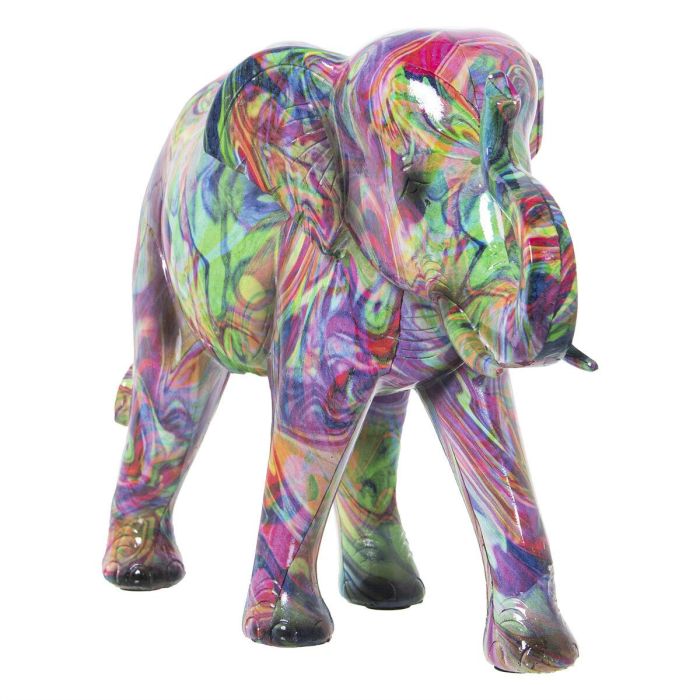 Figura Decorativa Alexandra House Living Multicolor Plástico Elefante Pintura 13 x 21 x 29 cm 2