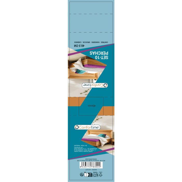 Set de 10 perchas de metal plastificado 40.5 cm - Confortime por Inde (24 Unidades) 3 Set de 10 perchas de metal plastificado 40.5 cm - Confortime por Inde (24 Unidades) 3