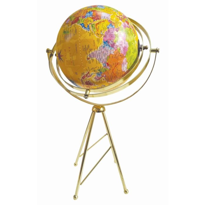 Globo Terraqueo Colonial DKD Home Decor Dorado Multicolor 30 x 50 x 30 cm