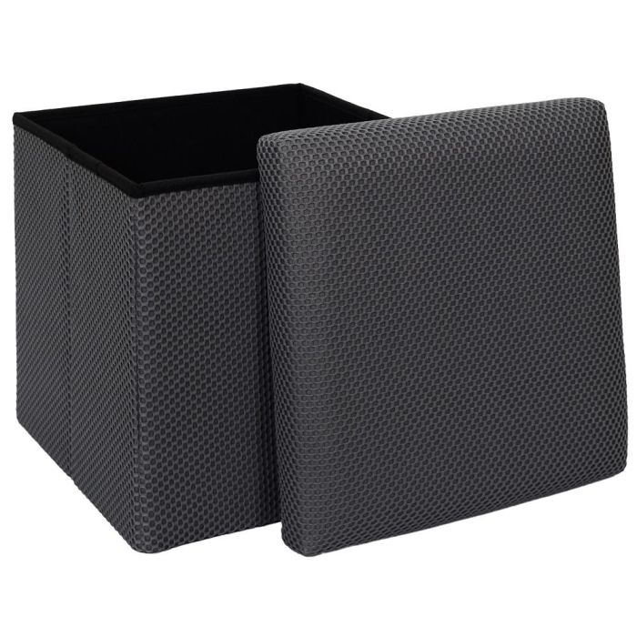 Caja-Puf Plegable Atom Gris Home Deco Factory Caja-Puf Plegable Atom Gris Home Deco Factory
