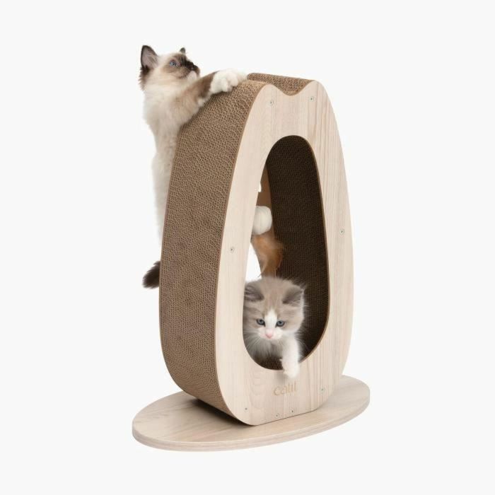 Rascador para gatos - CATIT - Pixi Large - Con bola de tela y pluma - Aspecto roble natural 5 Rascador para gatos - CATIT - Pixi Large - Con bola de tela y pluma - Aspecto roble natural 5