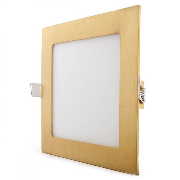 Placa LED 12W 1200Lm 2700ºK Cuadrada Dorado 50.000H [GL-CL-S12N-G-WW]