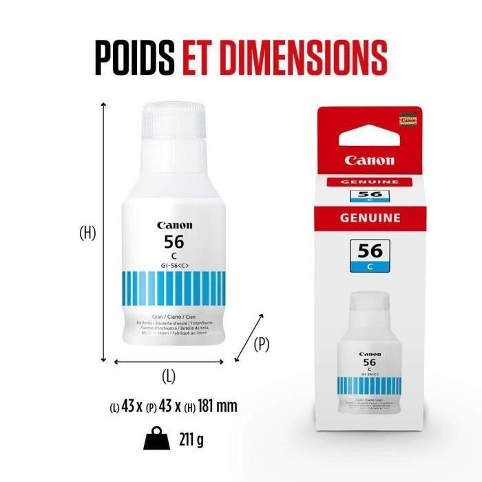 CANON Botella de tinta cian GI-56C para GX6050 GX7050 4 CANON Botella de tinta cian GI-56C para GX6050 GX7050 4