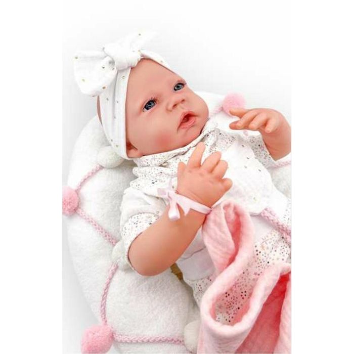 Reborn traje blanco punto estampado mecanismo real almohada lactancia ref: 18301-24 50 cm 2 Reborn traje blanco punto estampado mecanismo real almohada lactancia ref: 18301-24 50 cm 2