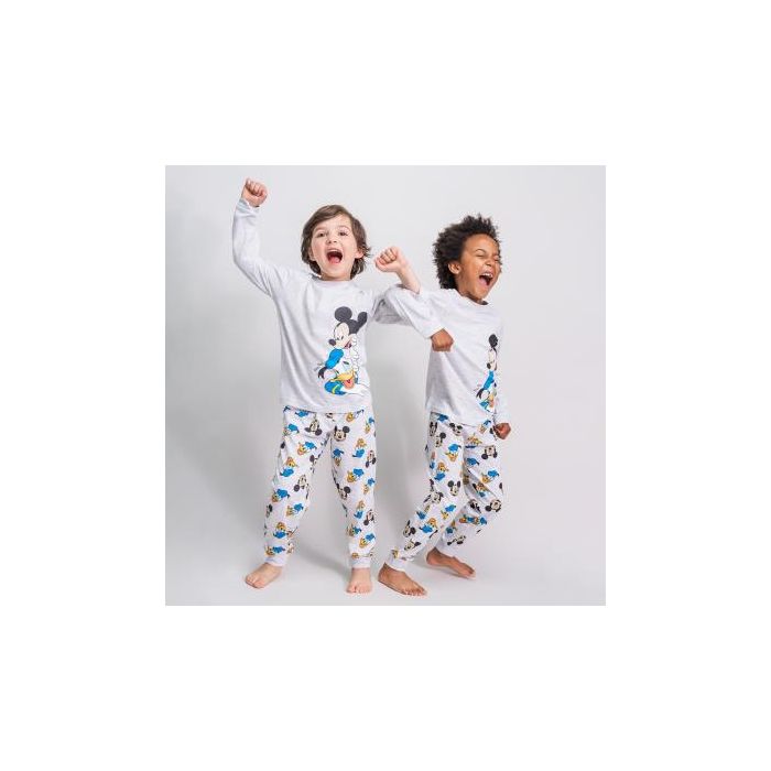 Pijama Largo Single Jersey Mickey Gris 3