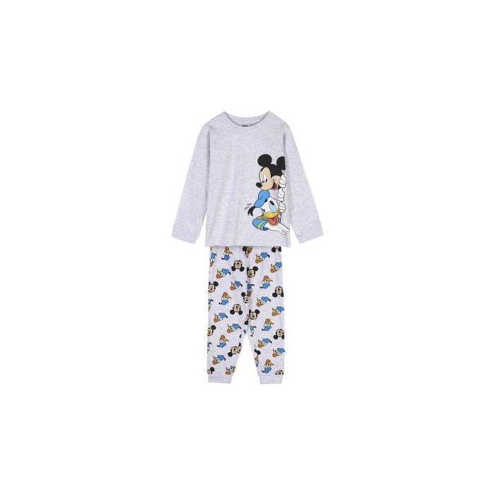 Pijama Largo Single Jersey Mickey Gris 0