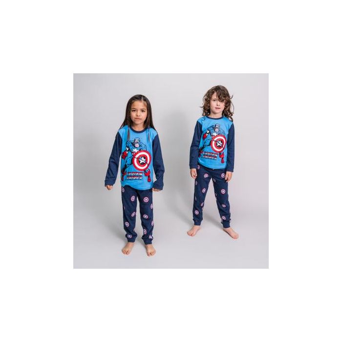 Pijama Largo Single Jersey Marvel Azul 3