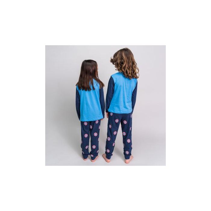 Pijama Largo Single Jersey Marvel Azul 4