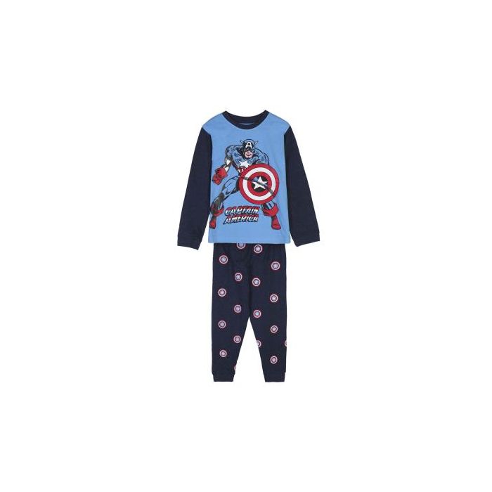 Pijama Largo Single Jersey Marvel Azul 0