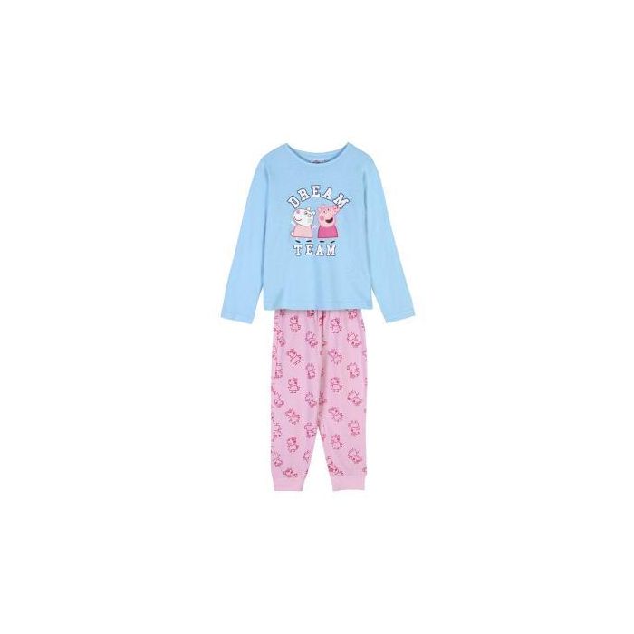 Pijama Largo Single Jersey Peppa Pig Azul Claro