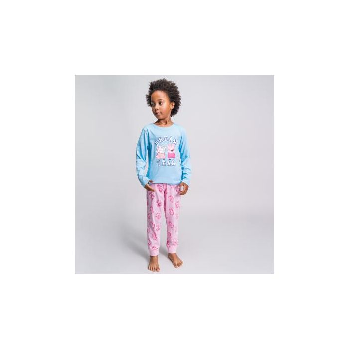 Pijama largo single jersey peppa pig Light Blue 3