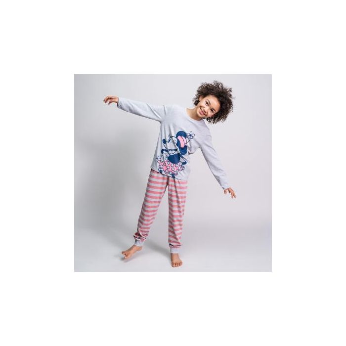 Pijama Largo Single Jersey Minnie Gris 12 Años 3