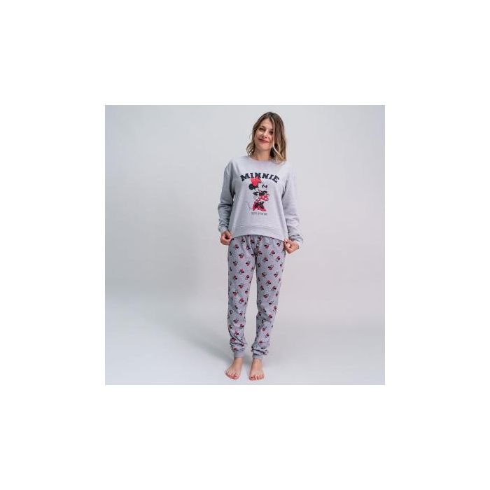 Pijama Largo Single Jersey Minnie Gris 3
